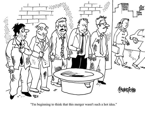 'I'm beginning to think that this merger wasn't such a hot idea.'