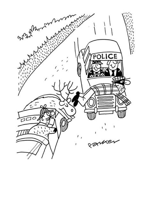 Robber ends up on police car.
