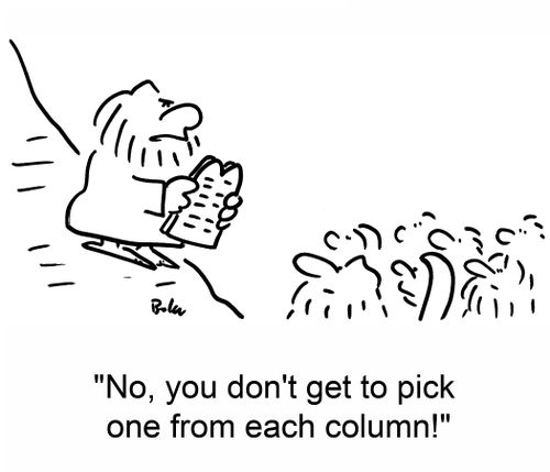 'No, you don't get to pick one from each column!'