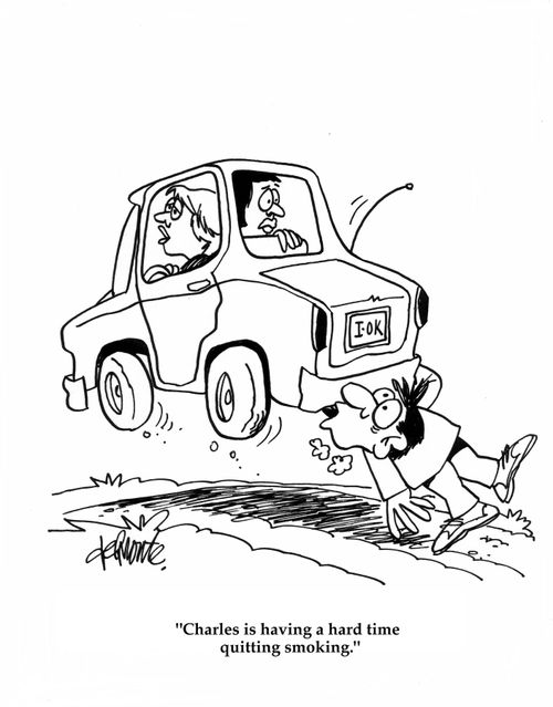 'Charles is having a hard time quitting smoking.'