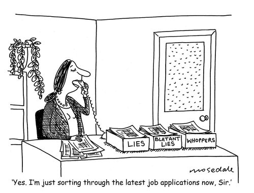 'I'm just sorting through the latest job applications now.'