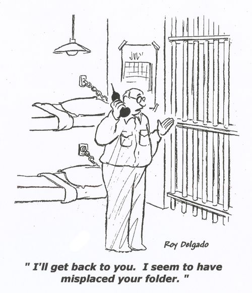 'I'll get back to you. I seem to have misplaced your folder.'