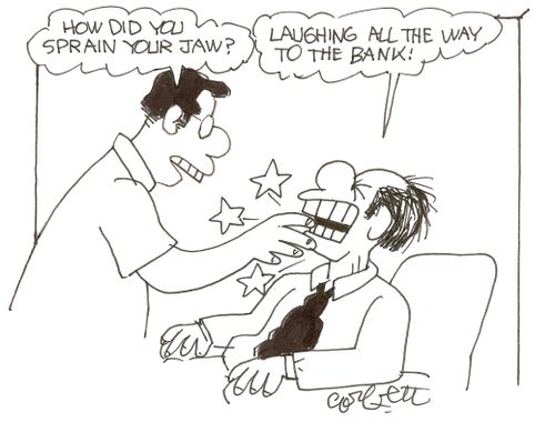 'How did you sprain your jaw?'