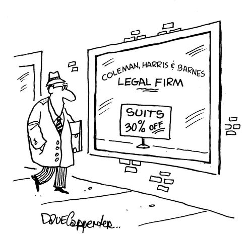 Legal Firm, Suits, 30% Off.