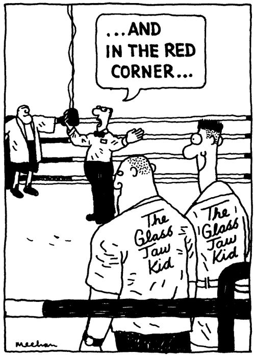 '... AND IN THE RED CORNER...'