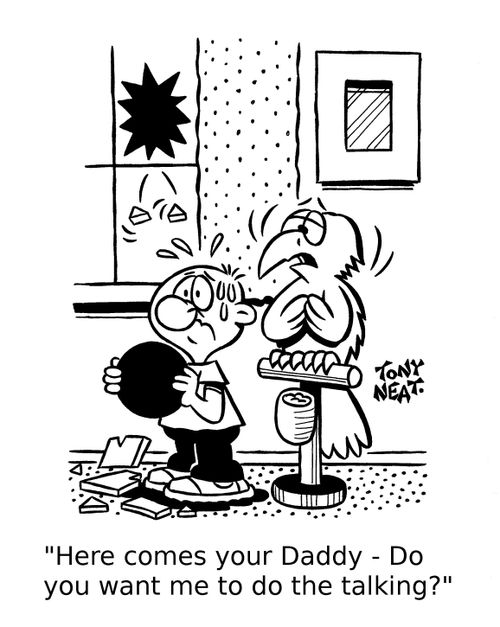 'Here comes your Daddy - Do you want me to do the talking?'