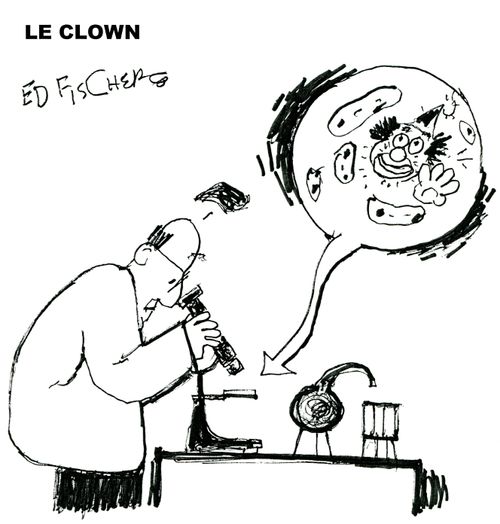 Clown under microscope