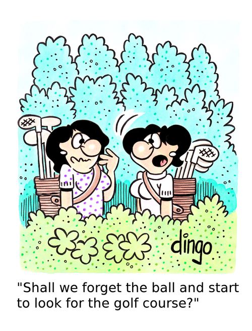 'Shall we forget the ball and start to look for the golf course?'