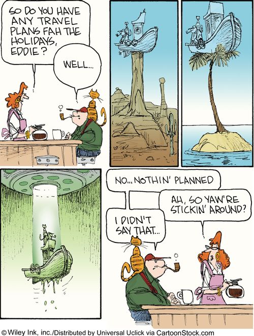 'So do you have any travel plans fah the holidays, Eddie?'