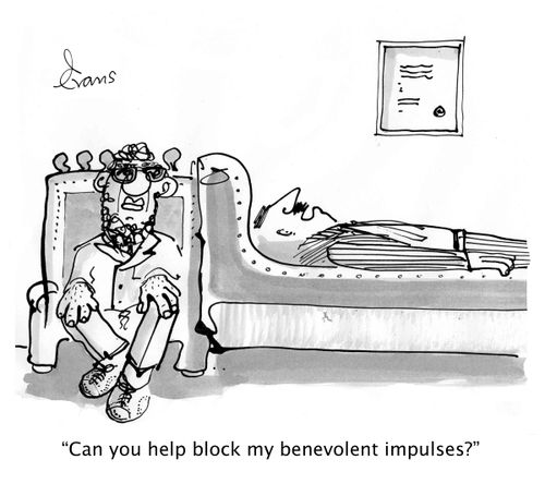 'Can you help block my benevolent impulses?'
