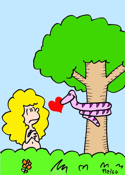 Serpent in Eden gives Heart to Eve.