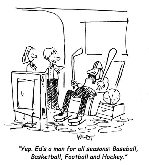 Yep. Ed's a man for all seasons: Baseball, Basketball, Football and Hockey.