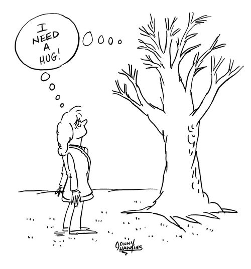 Man and Tree - I need a hug.