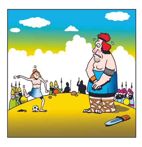 David and Goliath.