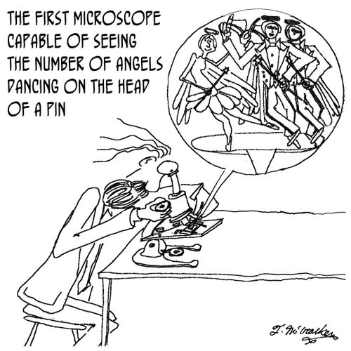 The first microscope capable of seeing the number of angels dancing on the head of a pin.