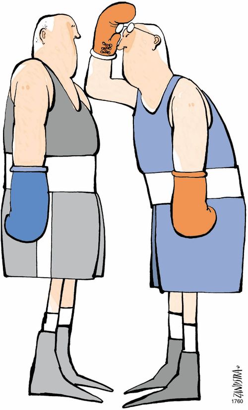 Boxer with glasses.