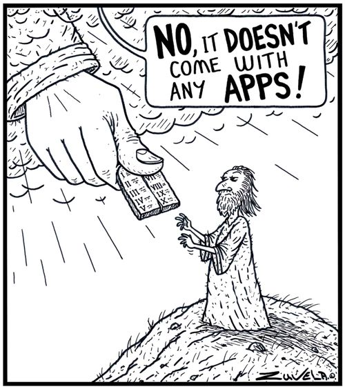 'No, it doesn't come with any apps!'