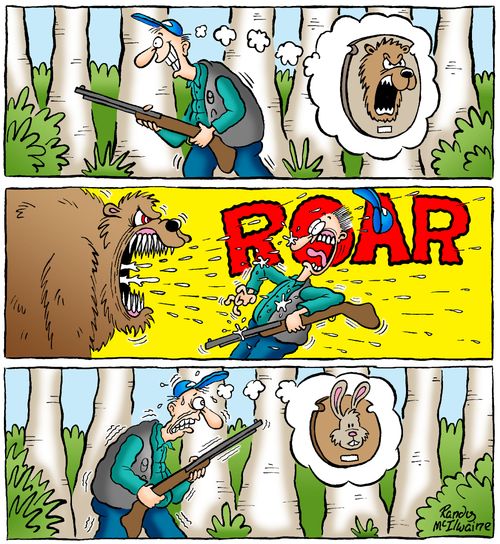 Man hunting a bear.