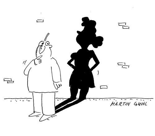 A man with woman's shadow,