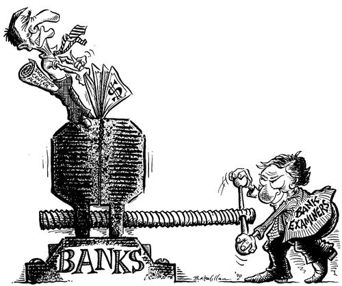 'Bank examiners' tightening 'Banks' grip of funding for 'Shopping center'
