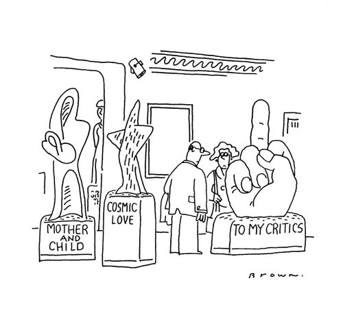 Sculptor's dedication to critics.