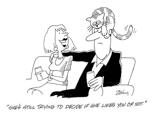 'She's still trying to decide if she likes you or not.'