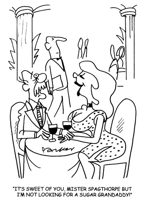 'It's sweet of you, Mister Spagthorpe but I'm not looking for a sugar grandaddy!'
