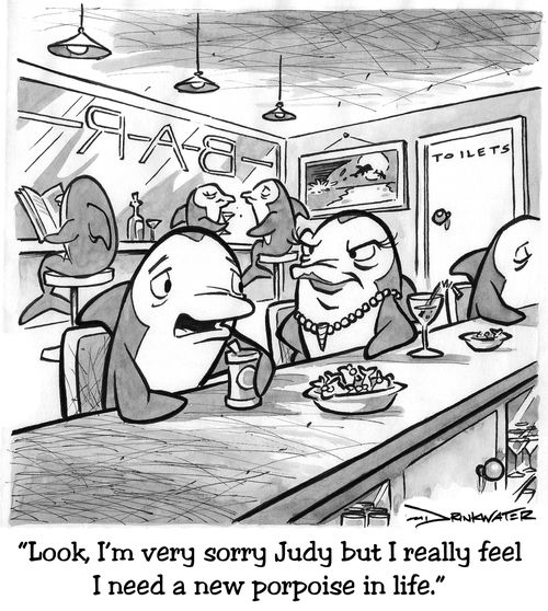 "Look, I'm very sorry Judy but I really feel I need a new porpoise in life."