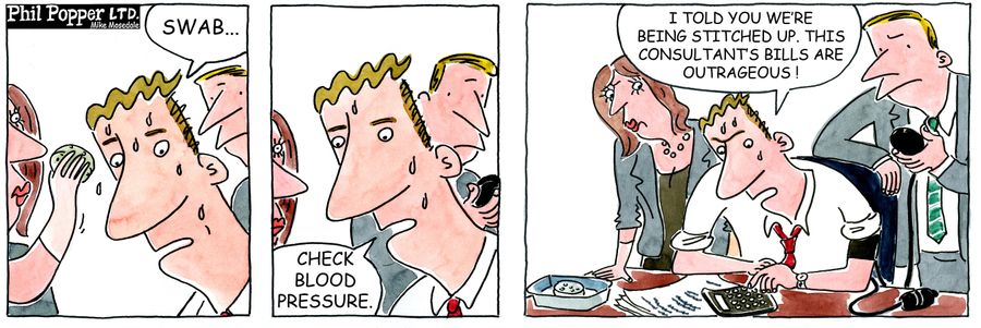 "I told you we were being stitched up. This consultant's bills are outrageous."