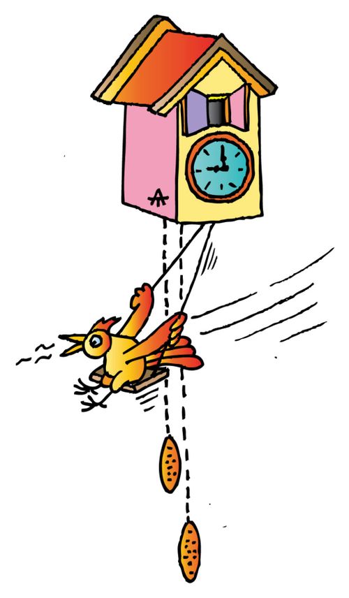 Clock and bird