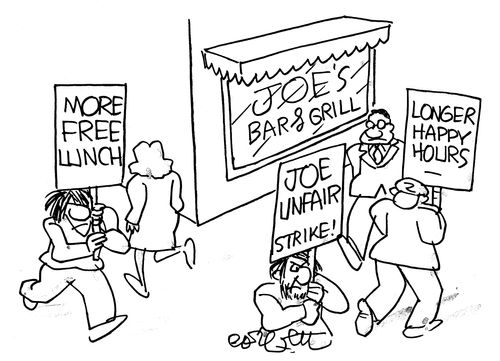 Demonstration at a bar