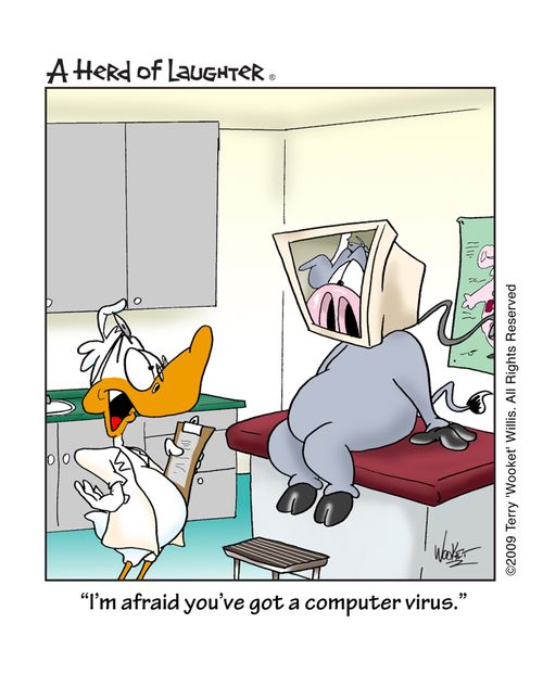 'I'm afraid you've got a computer virus.'