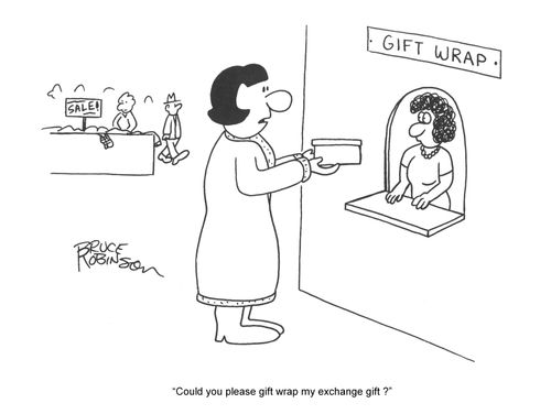 'Could you please gift wrap my exchange gift?'