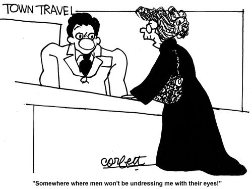 'Somewhere where men won't be undressing me with their eyes!'