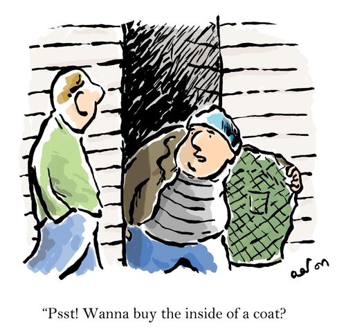 'Psst! Wanna buy the inside of a coat?'