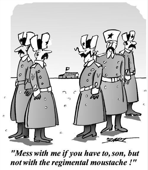'Mess with me if you have to, son, but not with the regimental moustache!'