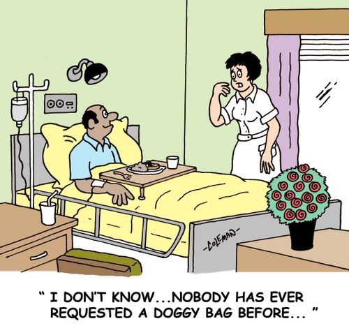 'I don't know. . . Nobody has ever requested a doggy bag before. . .'