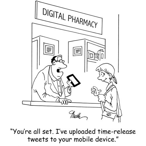 'You're all set. I've uploaded time release tweets to your mobile device.'