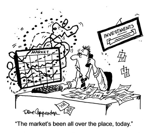 'The market's been all over the place, today.'