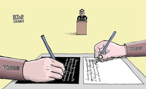 The press offers different interpretations of the same speech.