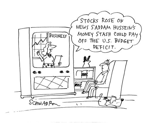 '..Saddam Hussein's money stash could pay off the U.S. budget deficit.'