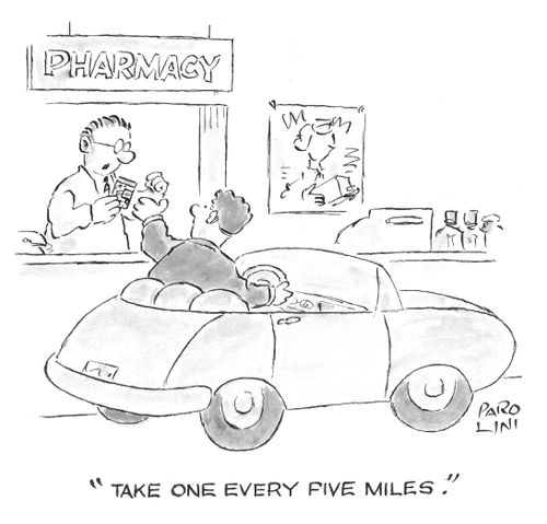 'Take one every five miles.'