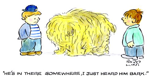 'He's in there somewhere, I just heard him bark.'