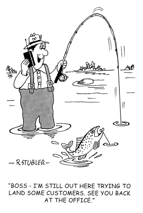 'Boss - I'm still out here trying to land some customers. See you back at the office.'