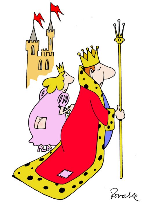 King with patch in cloak.