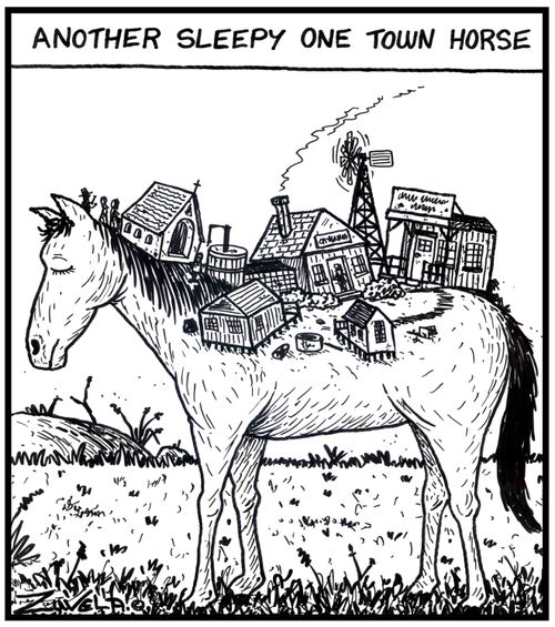 Another sleepy one town horse.