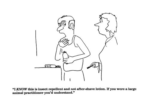 'I KNOW this is insect repellent and not after-shave lotion.'
