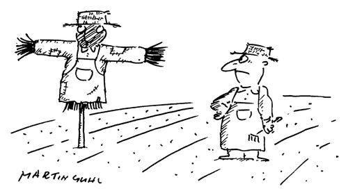 Scarecrow Resembling a Farmer