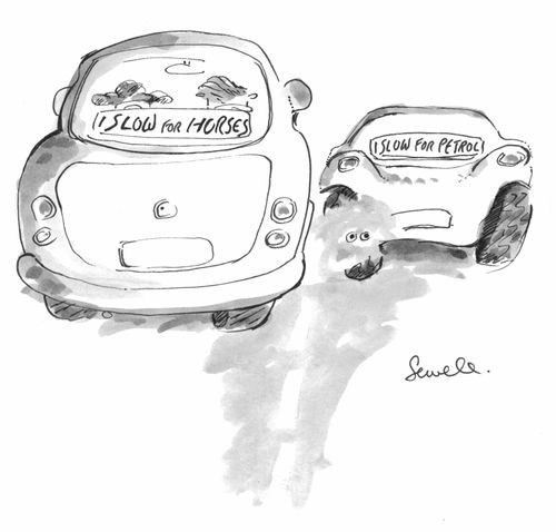 "... I slow for petrol"