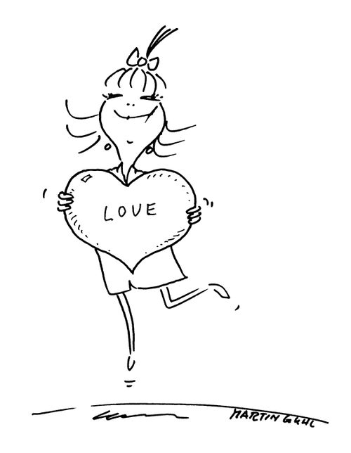 Woman carrying a love heart